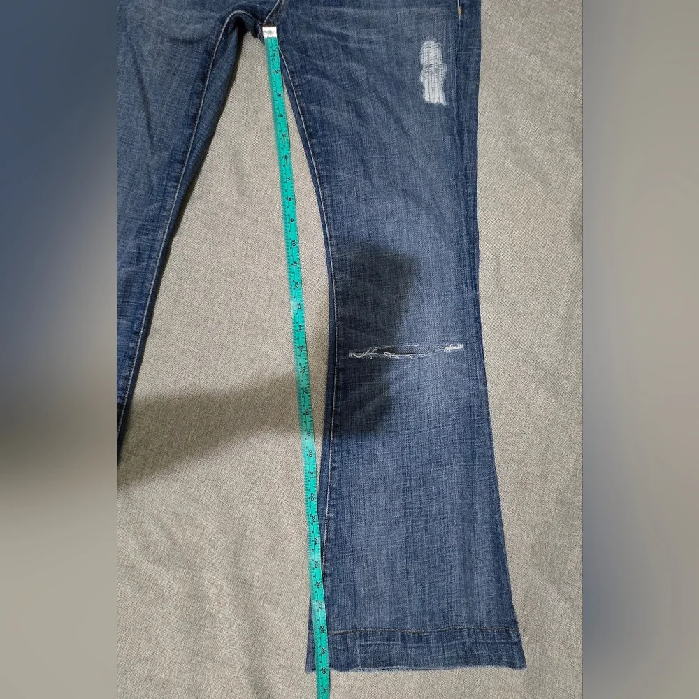 ​Hudson Ferris Flare Jeans Distressed Blue Denim Size 27
